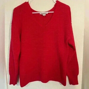 Tommy Bahama Bonita Tango Red Ottoman Knit Shimmer Sweater Womens Size Xsmall